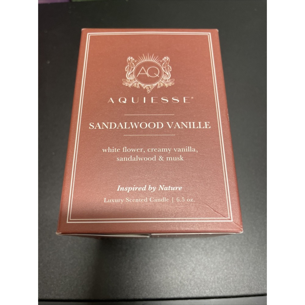 Aquiesse SANDALWOOD VANILLE Soy Wax‎ Candle 6.5 oz